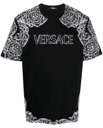 Versace T-Shirt mit Barocco-Motiv - Schwarz