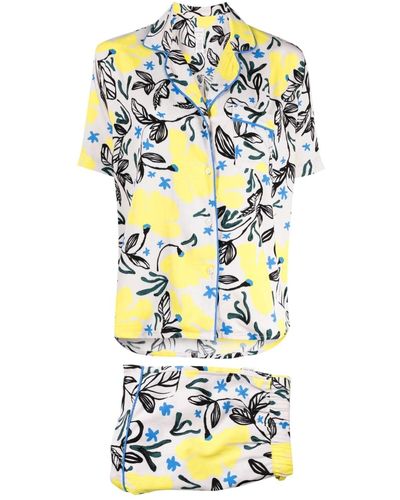 Paul Smith Pyjama mit Blumen-Print - Weiß