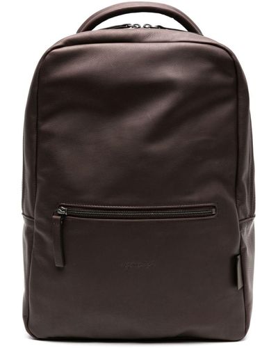 Marsèll Scomparto Logo-stamp Leather Backpack - Black