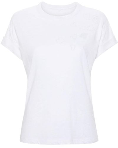 Zadig & Voltaire T-shirt Anya à cœurs métalliques - Blanc