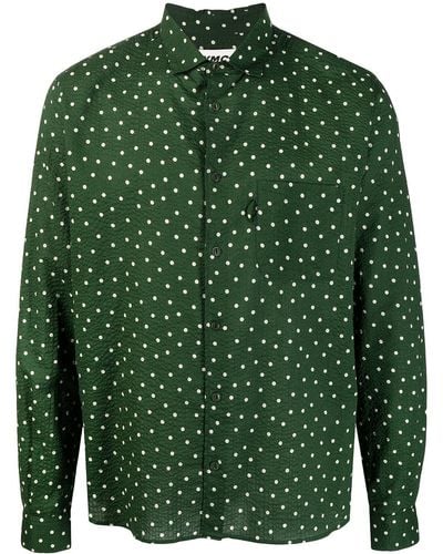 YMC Overhemd Met Stippen - Groen