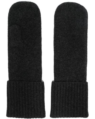 Filippa K Recycled Cashmere Ribbed-detail Mittens - Black