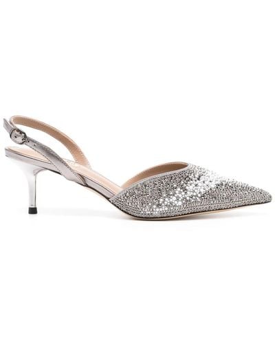 Nicoli Amedea 50mm Crystal-embellished Court Shoes - White