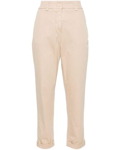 Peserico Elasticated-waist Cropped Trousers - Natural