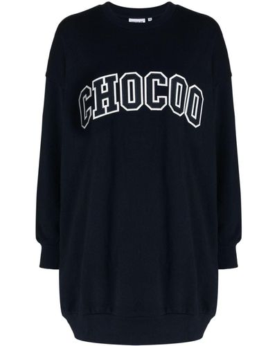 Chocoolate Logo Crew-neck Dress - Blue