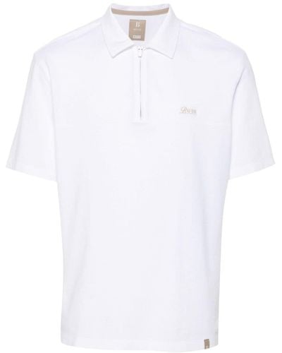 BOGGI Logo-embroidered Piqué Polo Shirt - White