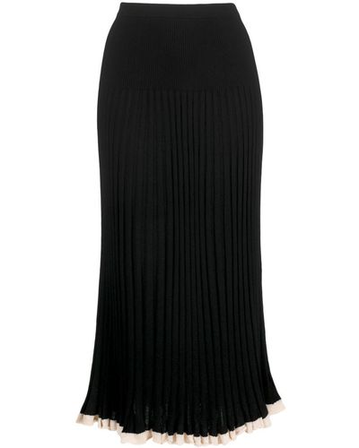 Proenza Schouler Ribbed-knit Midi Skirt - Black