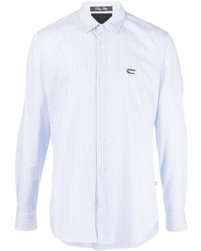 Philipp Plein Graphic-print Striped Shirt - White