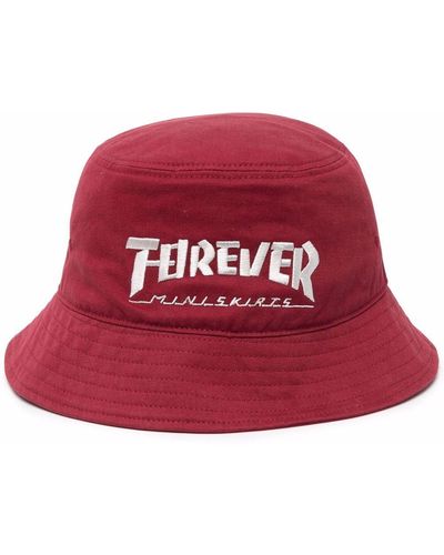 Kapital Cappello bucket Forever con ricamo - Rosso