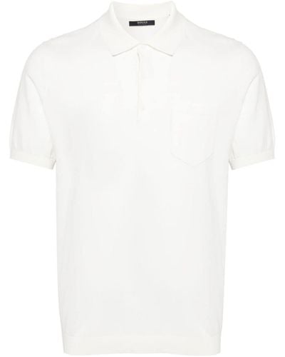 BOGGI Cotton Knitted Polo Shirt - White