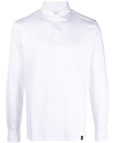BOGGI Long-sleeve Cotton Polo Shirt - White