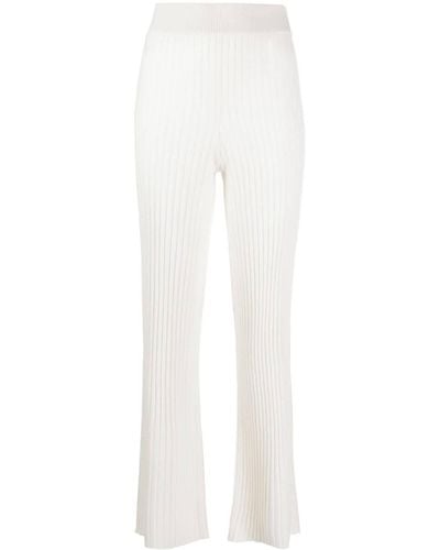 Lisa Yang Pantalon à design nervuré - Blanc