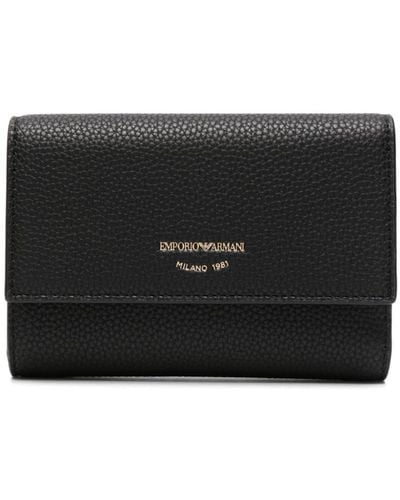 Emporio Armani Flap Bifold Wallet - Black