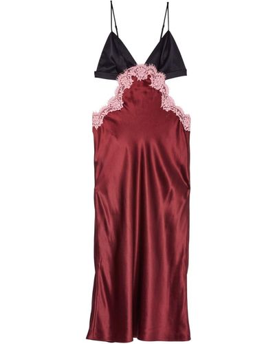 Fleur du Mal Lace-appliqué Cut-out Camisole Dress - Red