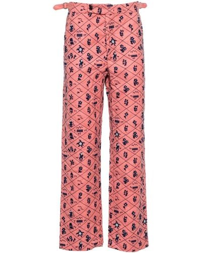 Bode Monte Rosa Wool Trousers - Red
