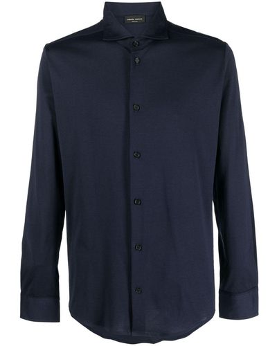 Roberto Collina Long-sleeve Cotton Shirt - Blue