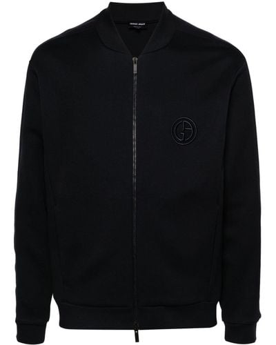 Giorgio Armani Logo-embroidered Jacket - Black
