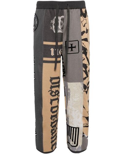 Children of the discordance Graphic-print Cotton-blend Track Pants - Gray