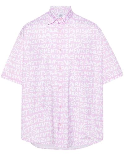 Vetements Hemd mit Logo-Print - Pink