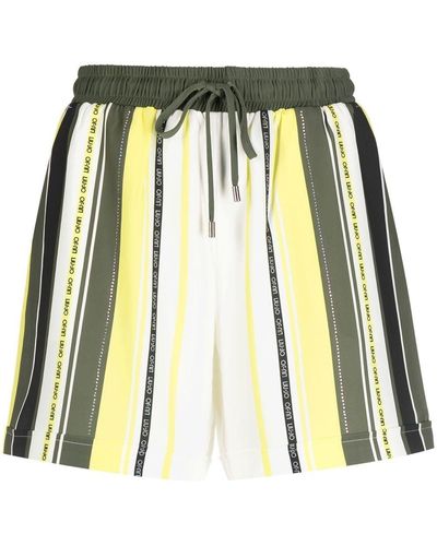 Liu Jo Logo-print Striped Shorts - White