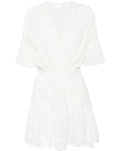 LoveShackFancy Calamina Kleid mit Spitze - Weiß