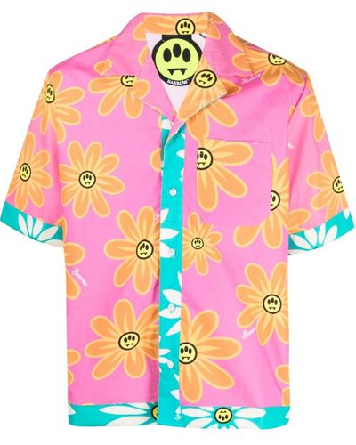 Barrow Camisa con estampado floral y manga corta - Rosa