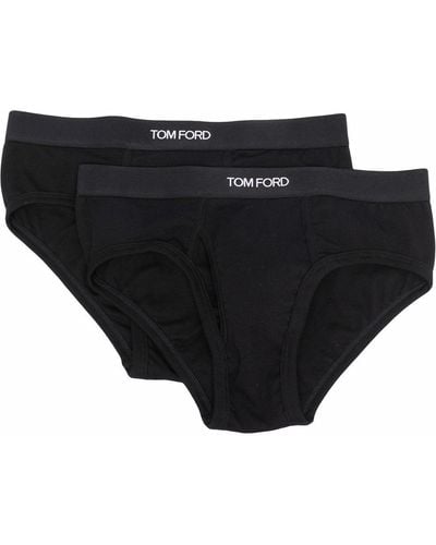 Tom Ford 2er-Set Slips mit Logo-Bund - Schwarz