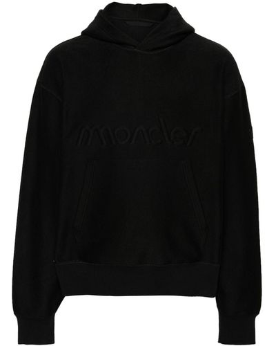 Moncler Logo-embossed Terry-cloth Hoodie - Black