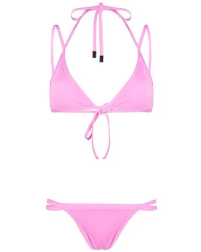 The Attico Bikini mit Riemen - Pink