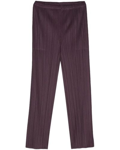 Pleats Please Issey Miyake Pantalon January à design plissé - Violet
