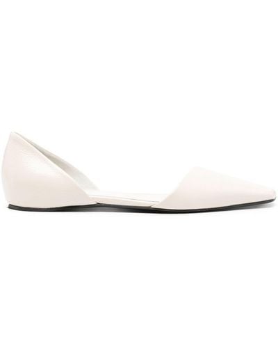 Totême The Asymmetric D'orsay Ballerina Shoes - White