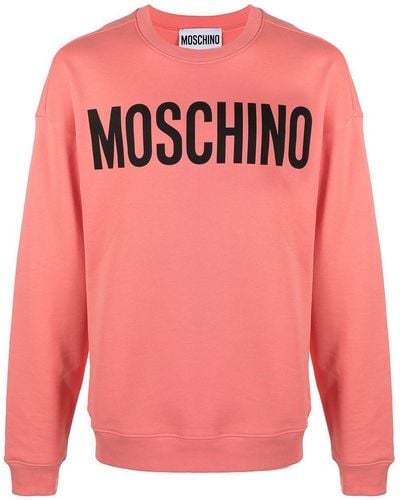 Moschino Logo-print Crew Neck Sweatshirt - Pink