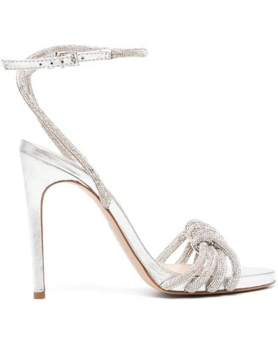 SCHUTZ SHOES 120mm Crystal-embellished Sandals - White