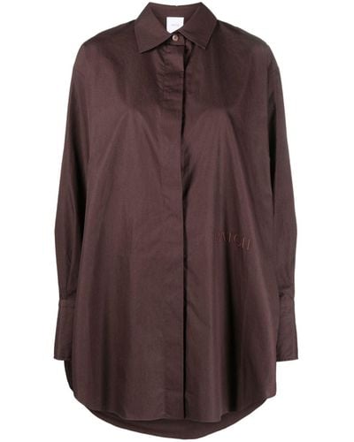 Patou Long-sleeve Shirt Dress - Brown