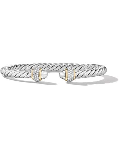 David Yurman Sterling Silver Cable Classics Diamond Bracelet - White
