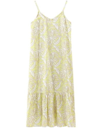 Woolrich Slip dress con palmera estampada - Amarillo