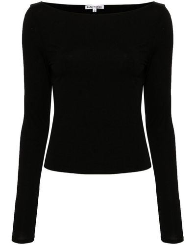 Reformation Top Wiley con cuello barco - Negro