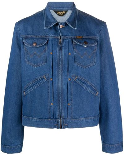 Sandro X Wrangler Denim Jack Met Studs - Blauw