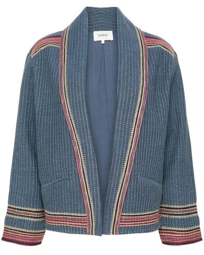 Ba&sh Ciago Striped Cotton Jacket - Blue