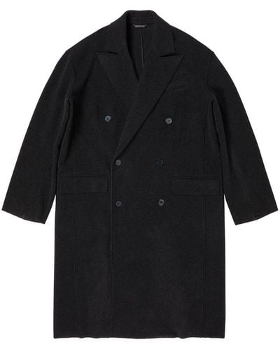 Balenciaga Double-breasted Cashmere Coat - Black