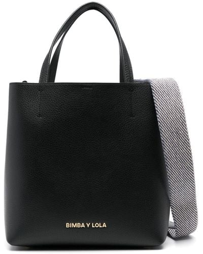 Bimba Y Lola Large Chihuahua leather tote bag - Negro
