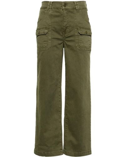 FRAME High-waist Straight-leg Trousers - Green