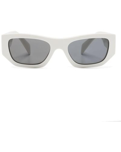 Prada Logo-lettering Rectangle-frame Sunglasses - Grey