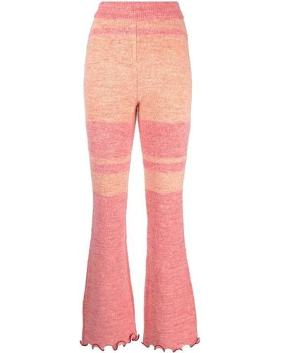 ANDERSSON BELL Stripe-print Knitted Trousers - Pink
