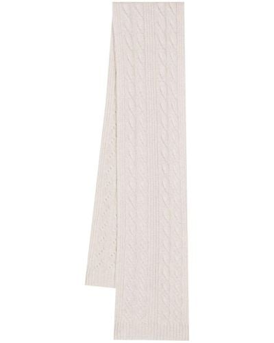 N.Peal Cashmere Cable-knit Cashmere Scarf - White