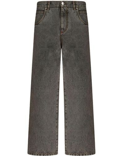 Etro Halbhohe Straight-Leg-Jeans - Grau