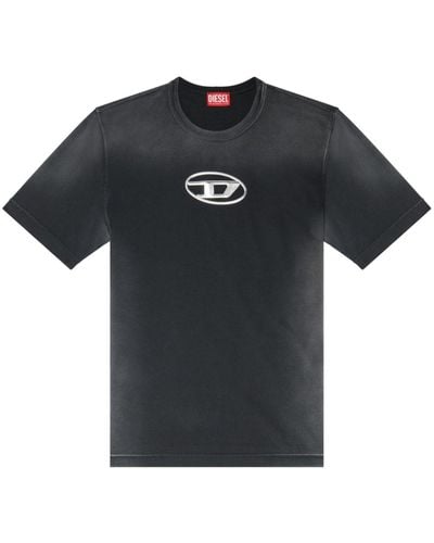 DIESEL Camiseta Oval D con aberturas - Negro