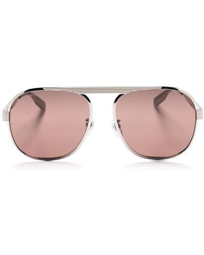 Gucci Navigator-frame Sunglasses - Pink