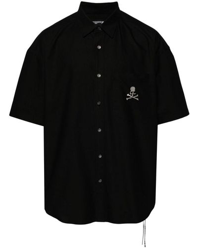 MASTERMIND WORLD Logo-embroidered Cotton T-shirt - Black