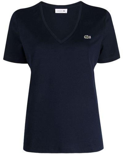 Lacoste Logo-patch V-neck T-shirt - Blue